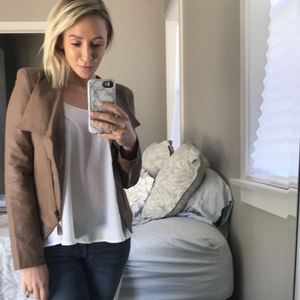 Brown leather-like jacket